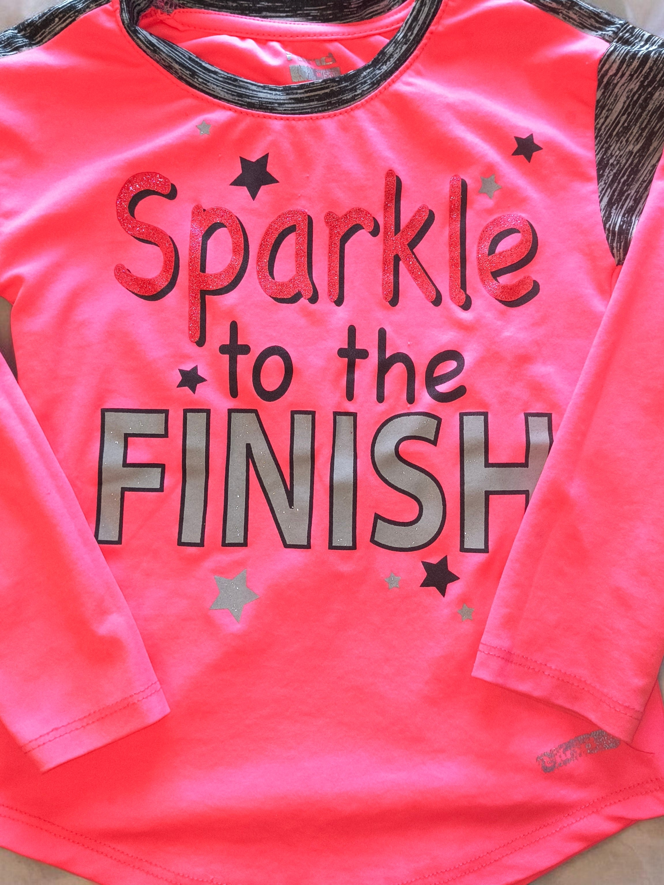 Sparkle To The Finish Hot Pink Graphic Tee